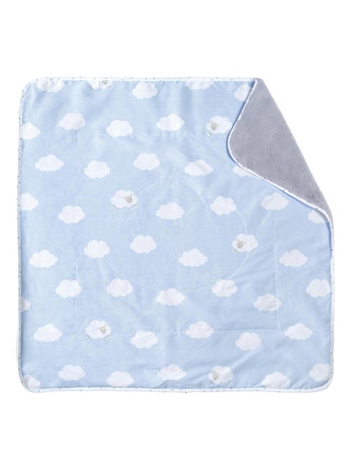 ROBA Manta para bebé "Petit Nuage" - 80 x 80 cm - Azul claro / Blanco - Kiabi