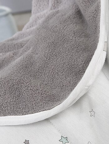 ROBA Manta para bebé "Sternenzauber Grau" - 80 x 80 cm - Gris claro / Blanco