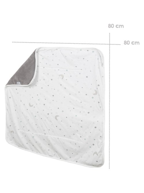 ROBA Manta para bebé "Sternenzauber Grau" - 80 x 80 cm - Gris claro / Blanco - Kiabi
