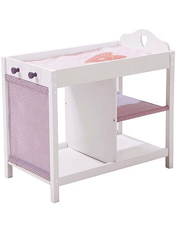 ROBA Mesa cambiador para muñecas en madera "Fienchen" + equipamiento textil