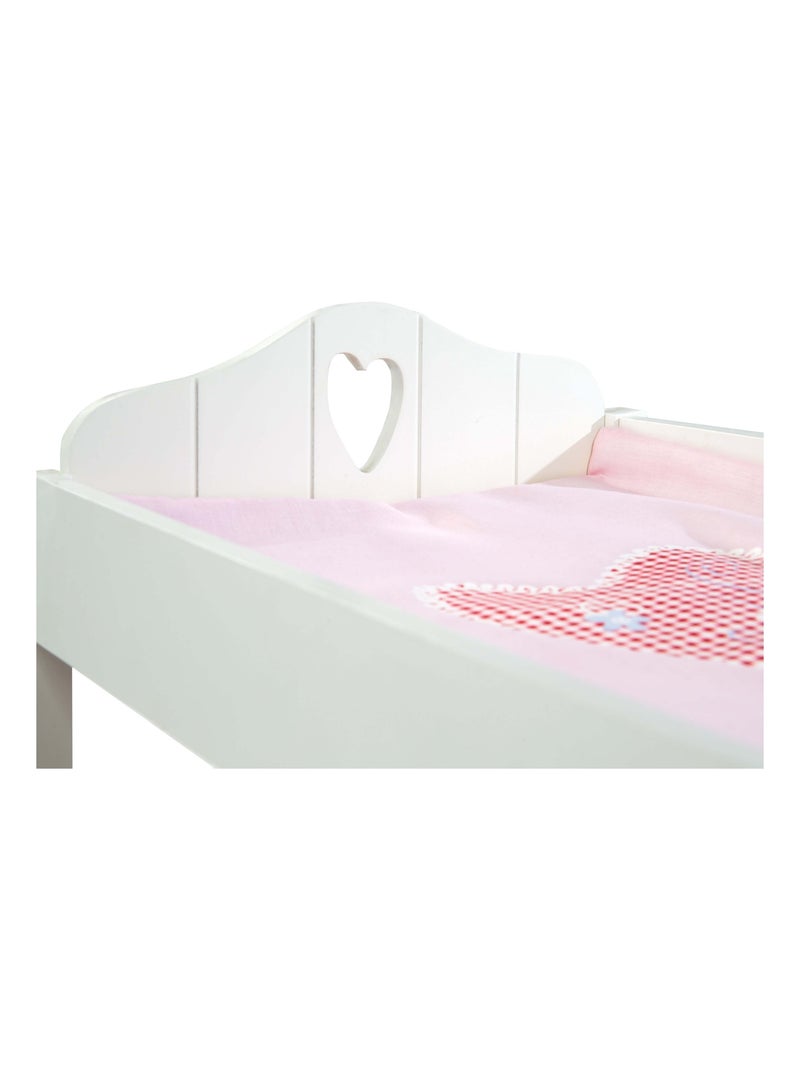 ROBA Mesa cambiador para muñecas en madera "Fienchen" + equipamiento textil Blanco Malva - Kiabi