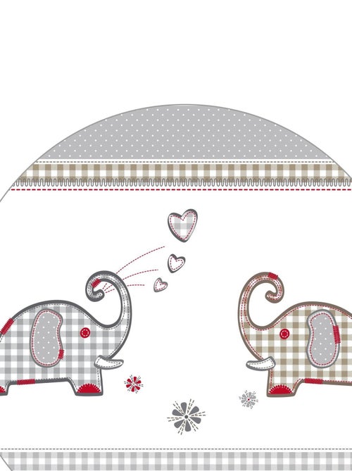 ROBA Parque infantil en madera 75x100 "Jumbotwins" + alfombra de parque y ruedas con freno - Blanco - Kiabi