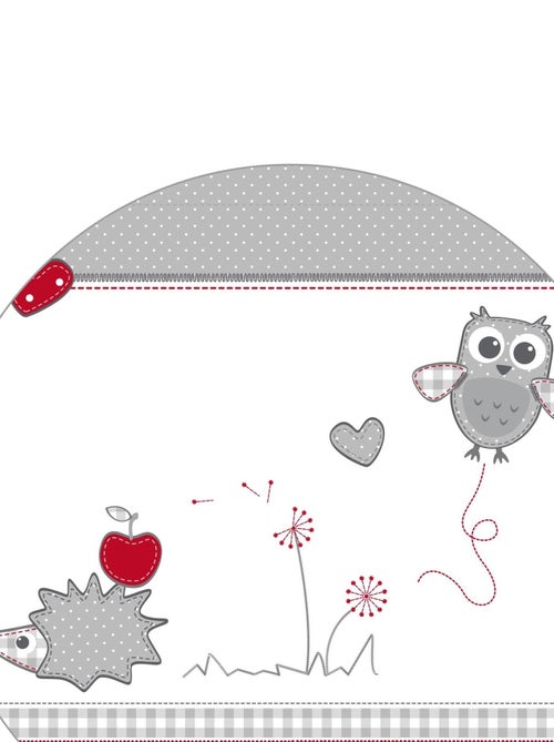 ROBA Parque infantil hexagonal en madera "Adam & Eule" + alfombra de parque y ruedas con freno - Kiabi