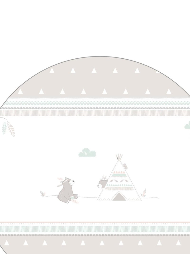 ROBA Parque infantil hexagonal en madera "Indibear" + alfombra de parque y ruedas con freno - Blanco Blanco - Kiabi