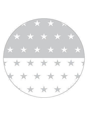 ROBA Parque infantil hexagonal en madera "Little Stars" + alfombra de parque y ruedas con freno