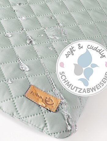 ROBA Parque infantil hexagonal ROBA Style + alfombra de parque en verde glaciar - madera blanca