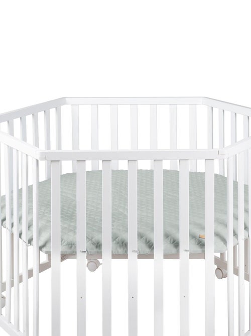 ROBA Parque infantil hexagonal ROBA Style + alfombra de parque en verde glaciar - madera blanca - Kiabi