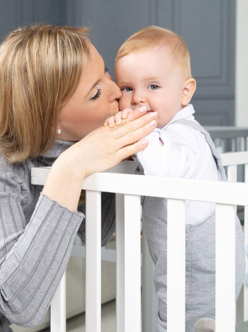 ROBA Parque infantil hexagonal ROBA Style + alfombra de parque en verde glaciar - madera blanca - Kiabi
