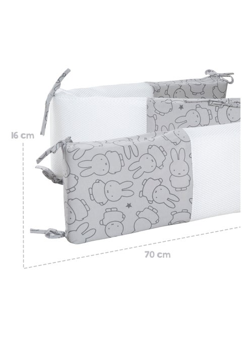 ROBA Protector de cuna "safe asleep®" - Air Plus "miffy®" - Gris - Kiabi
