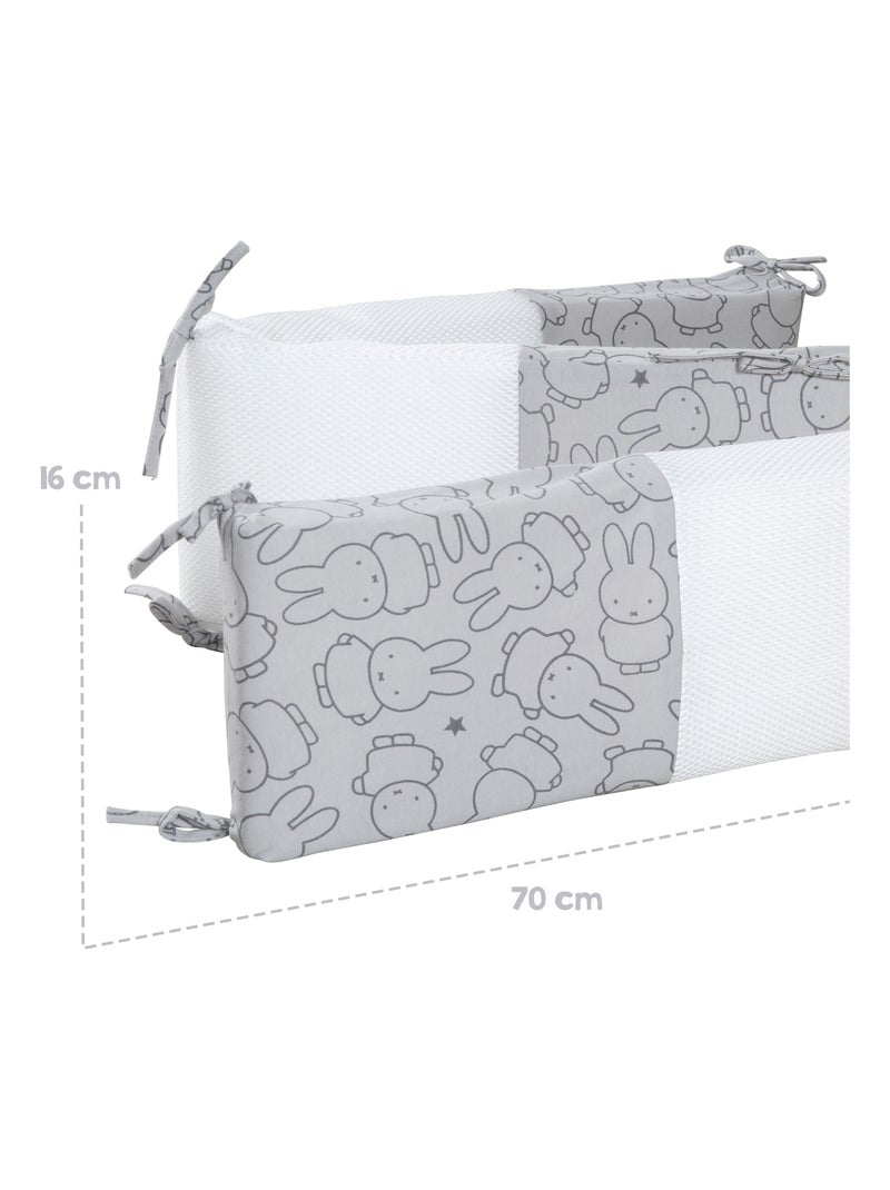 ROBA Protector de cuna "safe asleep®" - Air Plus "miffy®" - Gris Gris - Kiabi