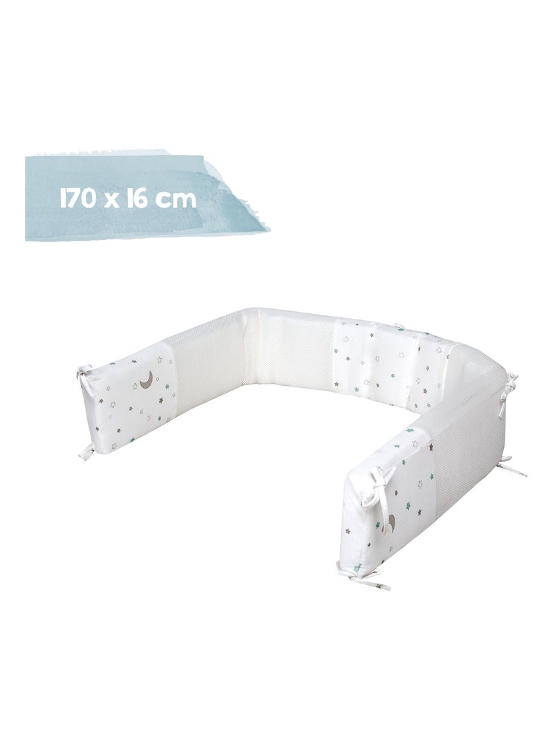 ROBA Protector de cuna "safe asleep®" - Air Plus "Sternenzauber" - Blanco Blanco - Kiabi