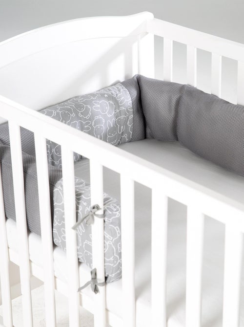 ROBA Protector de cuna safe asleep® - Easy Air "miffy®" - Gris - Kiabi