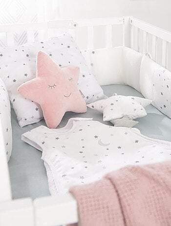 ROBA Protector de cuna "safe asleep®" - Easy Air "Sternenzauber" - Blanco