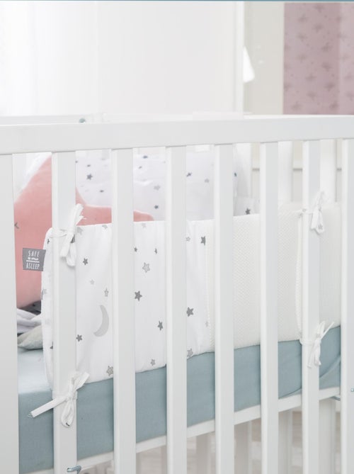 ROBA Protector de cuna "safe asleep®" - Easy Air "Sternenzauber" - Blanco - Kiabi