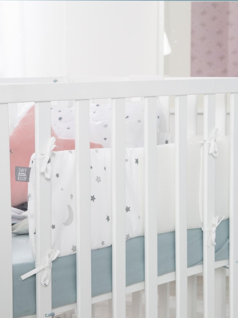 ROBA Protector de cuna "safe asleep®" - Easy Air "Sternenzauber" - Blanco Blanco - Kiabi