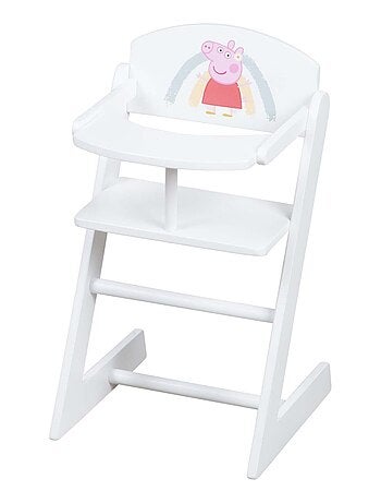 ROBA Silla alta y cojín para muñecas 'Peppa Pig' en madera - diseño cerdita