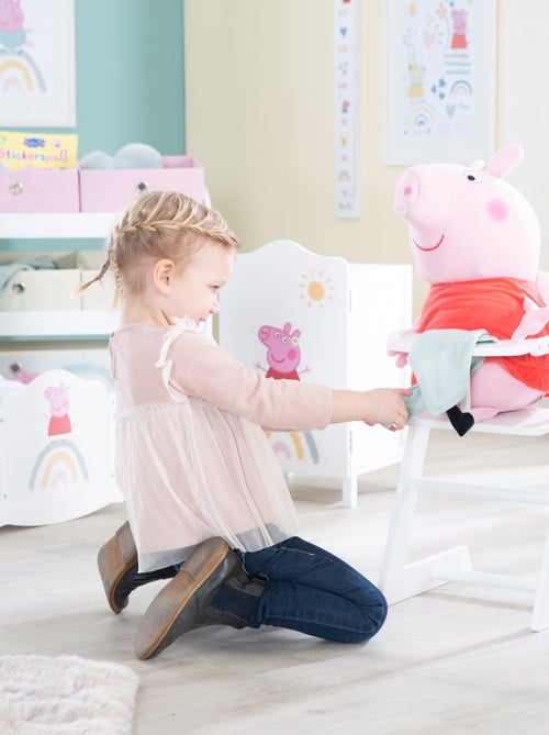 ROBA Silla alta y cojín para muñecas 'Peppa Pig' en madera - diseño cerdita - Kiabi