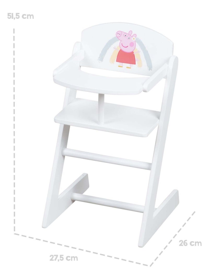 ROBA Silla alta y cojín para muñecas 'Peppa Pig' en madera - diseño cerdita Blanco Multicolor - Kiabi