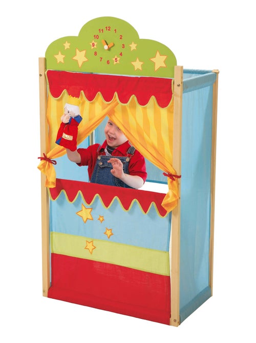 ROBA Teatro de guiñol en madera y tela - montado sobre base - Kiabi