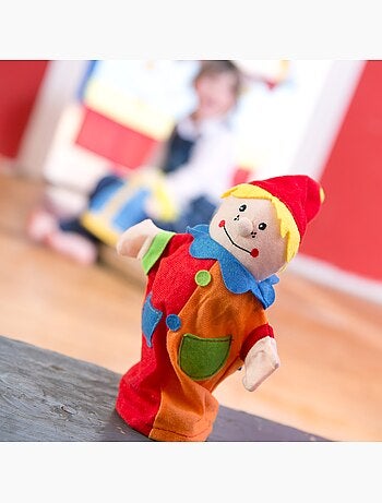 ROBA Teatro de guiñol para niños + 6 marionetas de mano - en madera y tela - multicolor