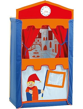 ROBA Teatro de guiñol para niños + 6 marionetas de mano - en madera y tela - multicolor