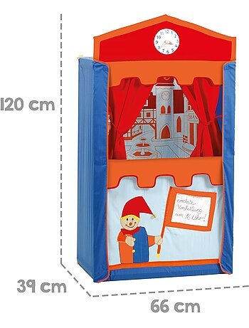 ROBA Teatro de guiñol para niños + 6 marionetas de mano - en madera y tela - multicolor
