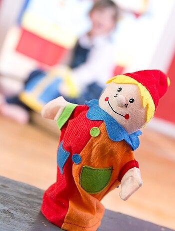 ROBA Teatro de guiñol para niños + 6 marionetas de mano - en madera y tela - multicolor