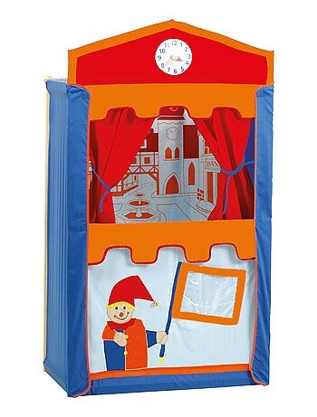 ROBA Teatro de guiñol para niños + 6 marionetas de mano - en madera y tela - multicolor