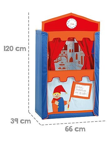 ROBA Teatro de guiñol para niños + 6 marionetas de mano - en madera y tela - multicolor