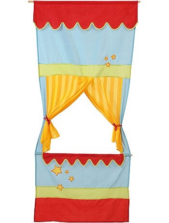 ROBA Teatro de puerta en tela lavable - castillo de marionetas para colgar - multicolor