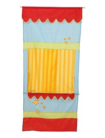 ROBA Teatro de puerta en tela lavable - castillo de marionetas para colgar - multicolor