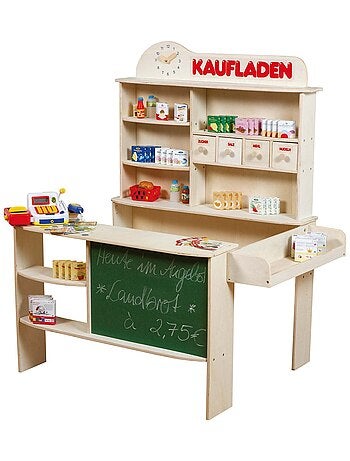 ROBA Tienda en madera + caja registradora con micrófono y otros accesorios