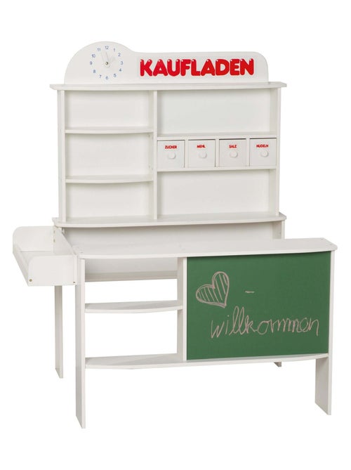 ROBA Tienda en madera + caja registradora y accesorios - reloj y pizarra integrados - Kiabi