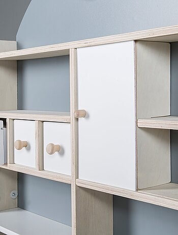 ROBA Tienda en madera con estantes y 3 cajones + 2 mostradores y reloj