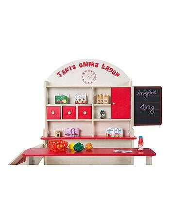 ROBA Tienda "Tante Emma" en madera natural - con 2 mostradores y pizarra