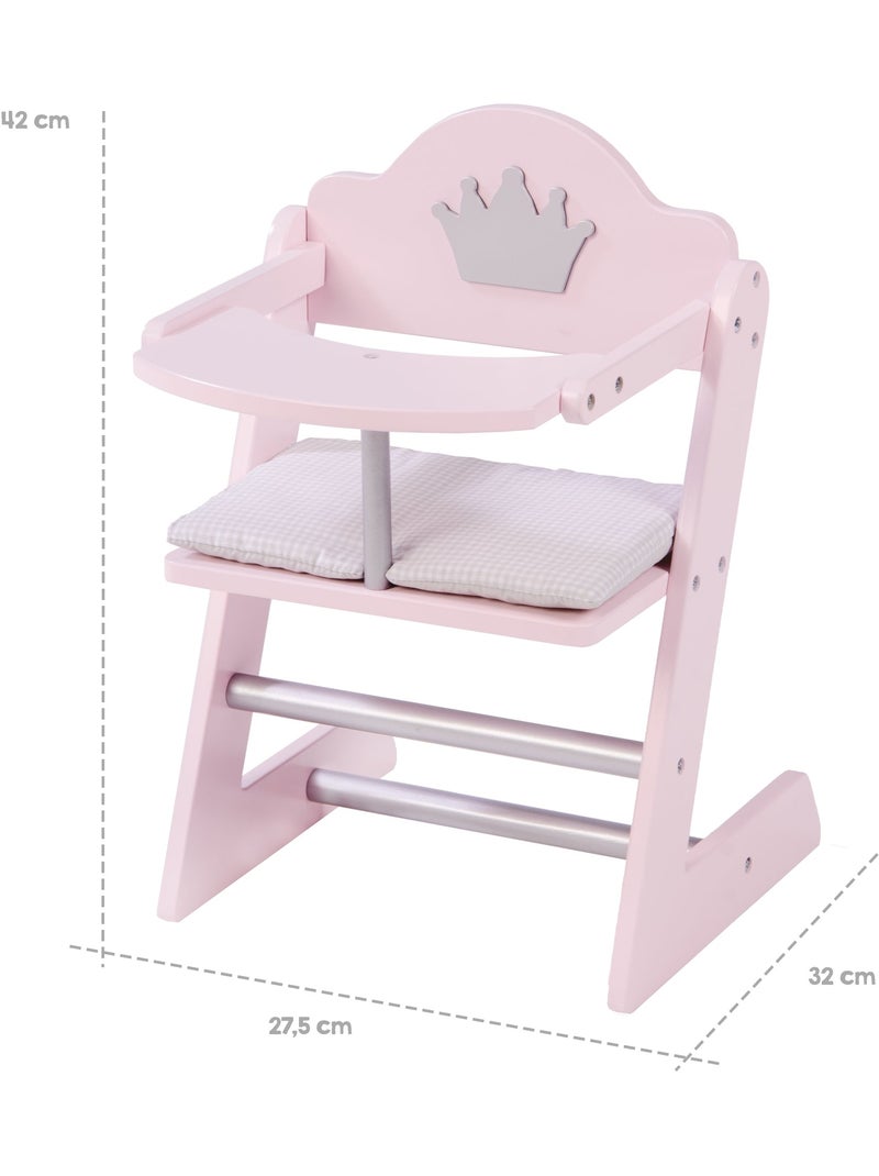 ROBA Trona para muñecas "Princesa Sophie" en madera - desde 18 meses - rosa/plata Azul escarchado - Kiabi
