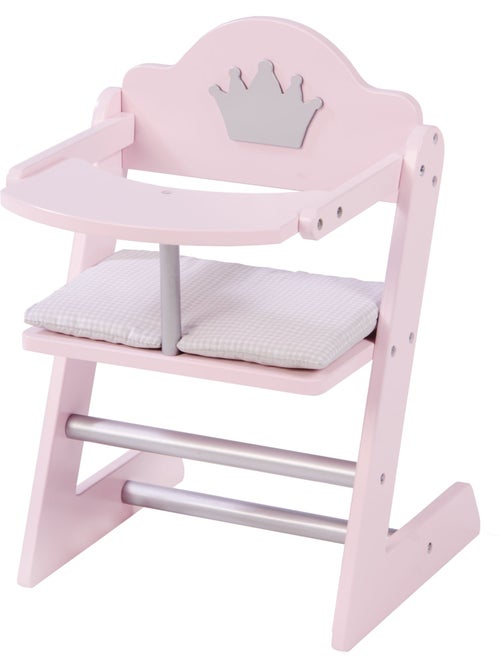 ROBA Trona para muñecas "Princesa Sophie" en madera - desde 18 meses - rosa/plata - Kiabi