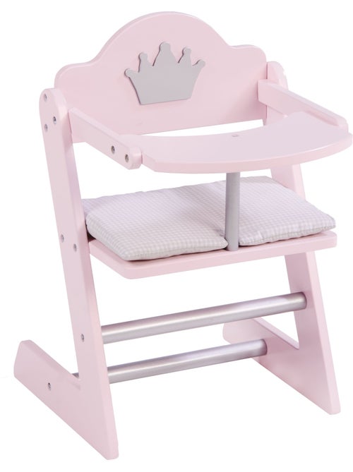 ROBA Trona para muñecas "Princesa Sophie" en madera - desde 18 meses - rosa/plata - Kiabi