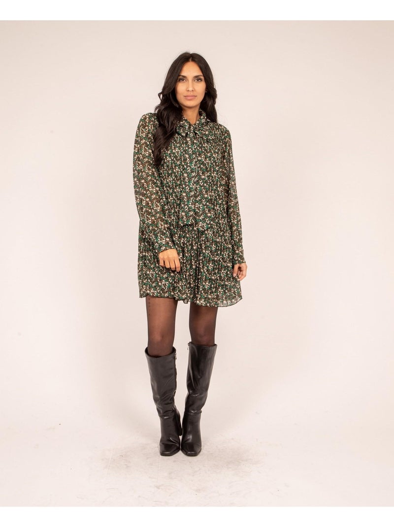 Robe fleuri  plissee IRREELLE Verde - Kiabi