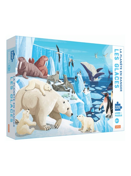 Rompecabezas y libro - el planeta en peligro, los glaciares - Sassi Junior - Kiabi