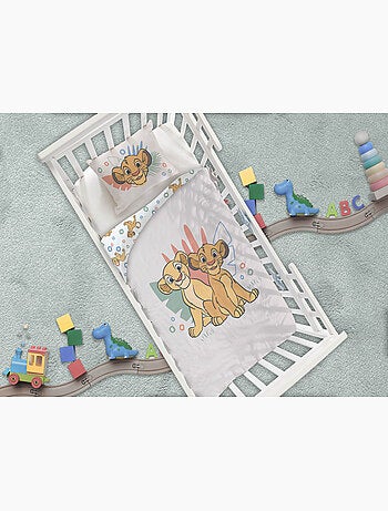 Ropa de Cama Bebé Disney El Rey León 100x140cm + Funda Almohada 40x60cm – Simba & Nala – 100% Algodó