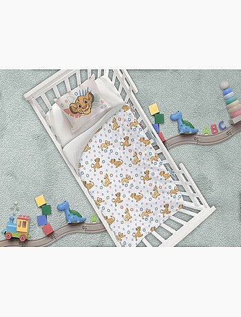 Ropa de Cama Bebé Disney El Rey León 100x140cm + Funda Almohada 40x60cm – Simba & Nala – 100% Algodó