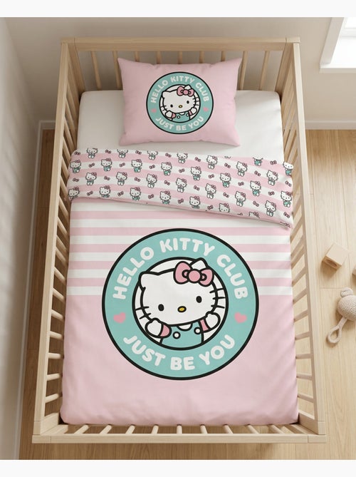 Ropa de cama bebé hello kitty 100x140cm + funda almohada 40x60cm – club just be you rosa menta – 100 - Kiabi