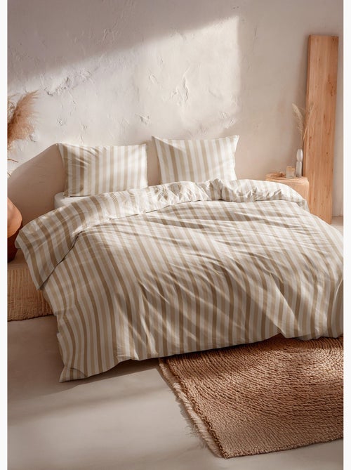 Ropa de cama de algodón, rayas cruzadas - AFIBEL - Kiabi Ropa de cama de algodón, rayas cruzadas - AFIBEL - Kiabi