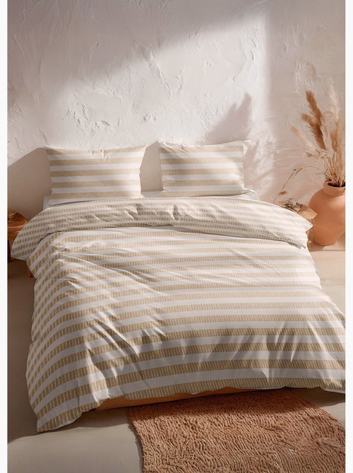Ropa de cama de algodón, rayas estilizadas - AFIBEL - Kiabi Ropa de cama de algodón, rayas estilizadas - AFIBEL - Kiabi