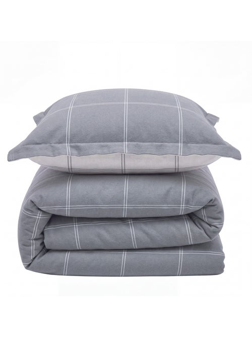 Ropa de cama doble de franela a cuadros - Kiabi Ropa de cama doble de franela a cuadros - Kiabi