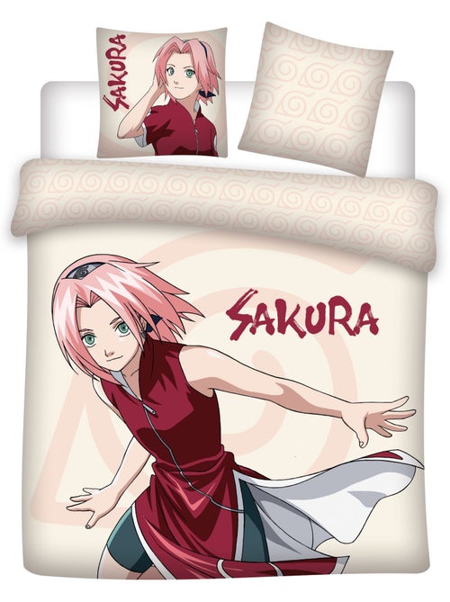Ropa de Cama Doble Naruto Sakura 240x220 cm + 2 Fundas 65x65 cm Algodón-Poliéster Reversible - Kiabi