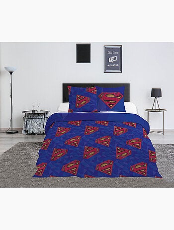 Ropa de Cama Doble Superman DC Comics 240x220 cm + 2 Fundas 65x65 cm Algodón-Poliéster Reversible