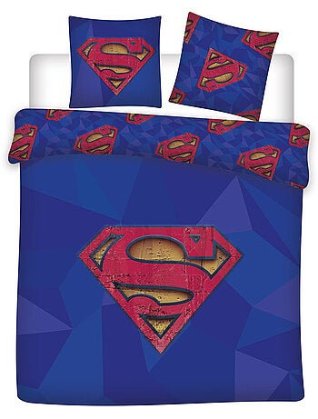 Ropa de Cama Doble Superman DC Comics 240x220 cm + 2 Fundas 65x65 cm Algodón-Poliéster Reversible