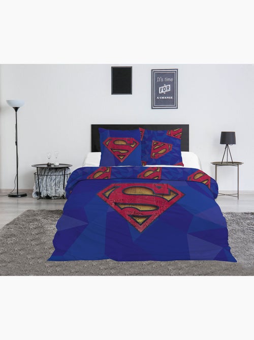 Ropa de Cama Doble Superman DC Comics 240x220 cm + 2 Fundas 65x65 cm Algodón-Poliéster Reversible - Kiabi